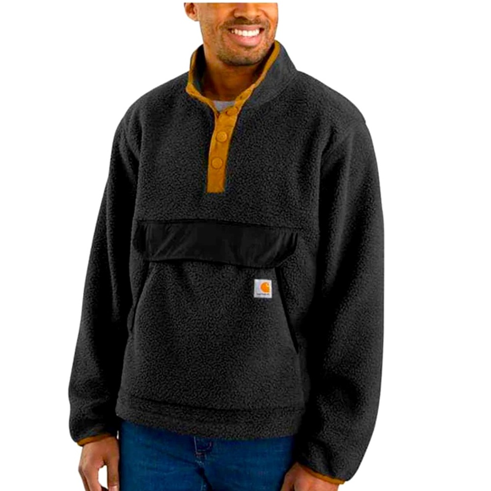 Carhartt Mens Relaxed fit Sherpa Fleece 1/4 button pullover size Medium